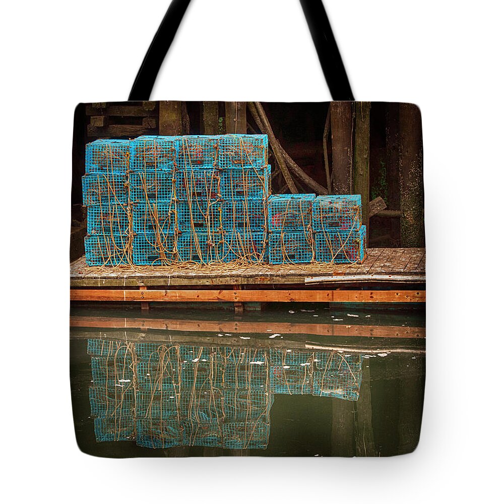 Lobster Traps Tote Bag featuring the photograph Lobster Traps by Mick Burkey