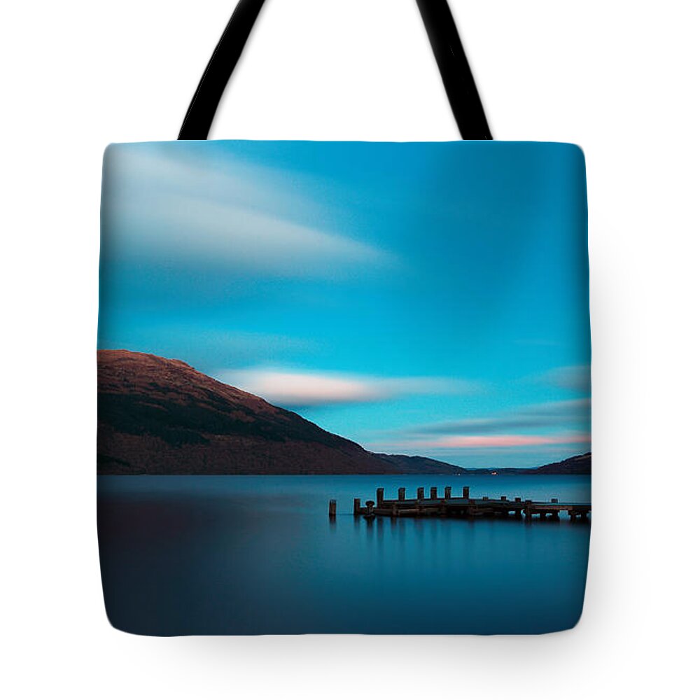 Loch Lomond Tote Bag featuring the photograph Loch Lomond Blue by Maria Gaellman