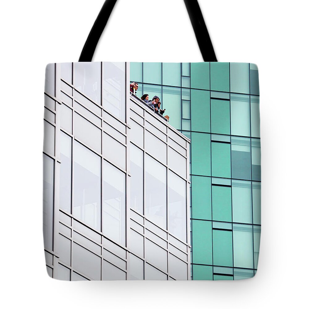 Glass Tote Bag featuring the photograph Lofty View by Chris Dutton