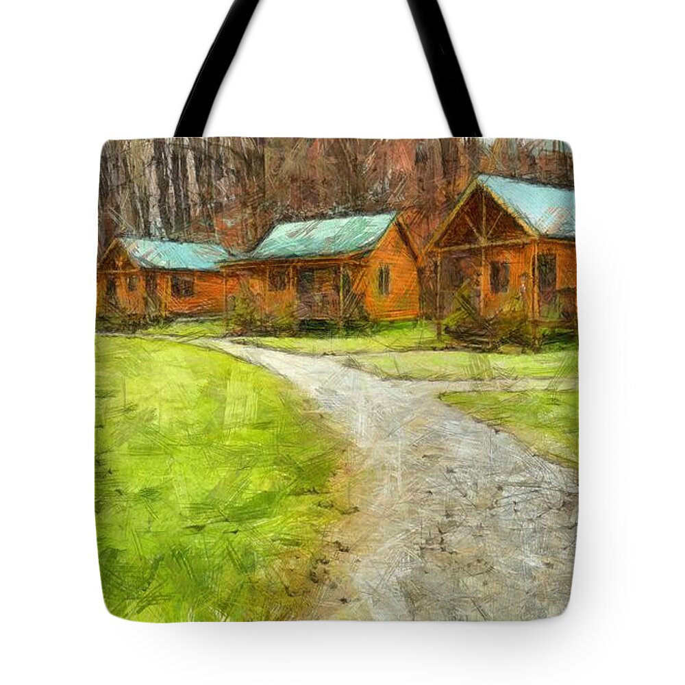Pencil Tote Bag featuring the photograph Log Cabins Pencil by Edward Fielding