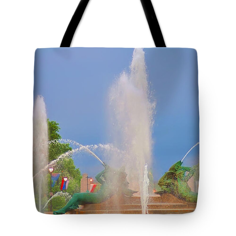 Fountain Tote Bag featuring the photograph Logan Circle Fountain 2 by Bill Cannon