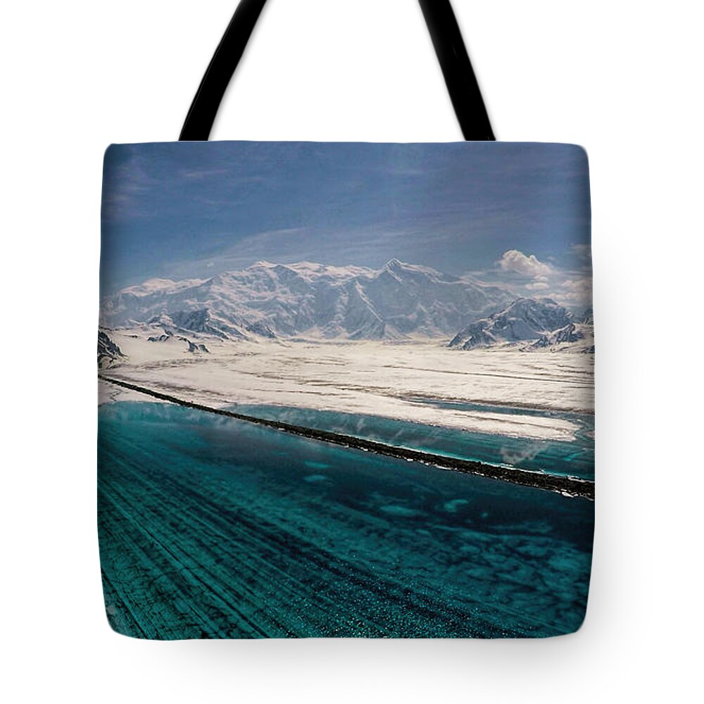 Mount Logan Tote Bag featuring the photograph Logan Glacier Meltwater by Fred Denner