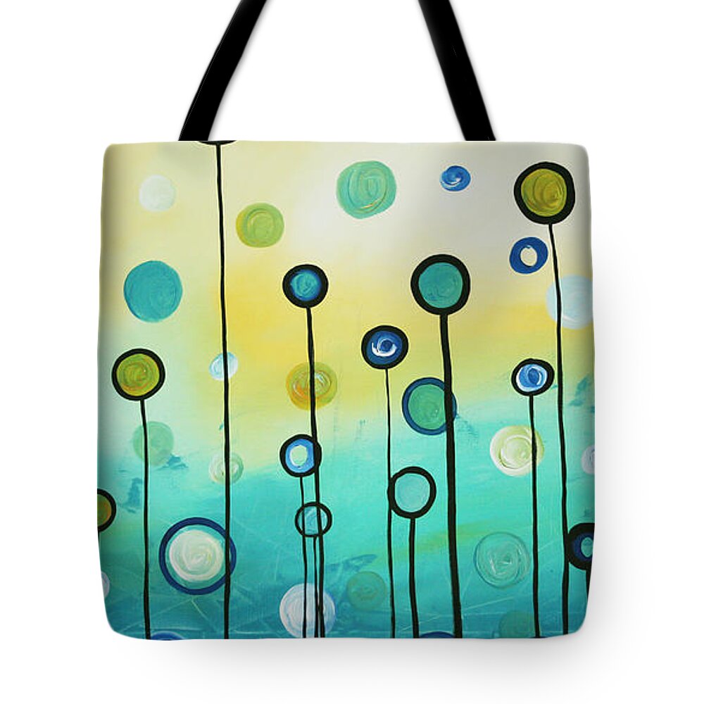 Abstract Tote Bag featuring the painting Lollipop Field by MADART by Megan Duncanson