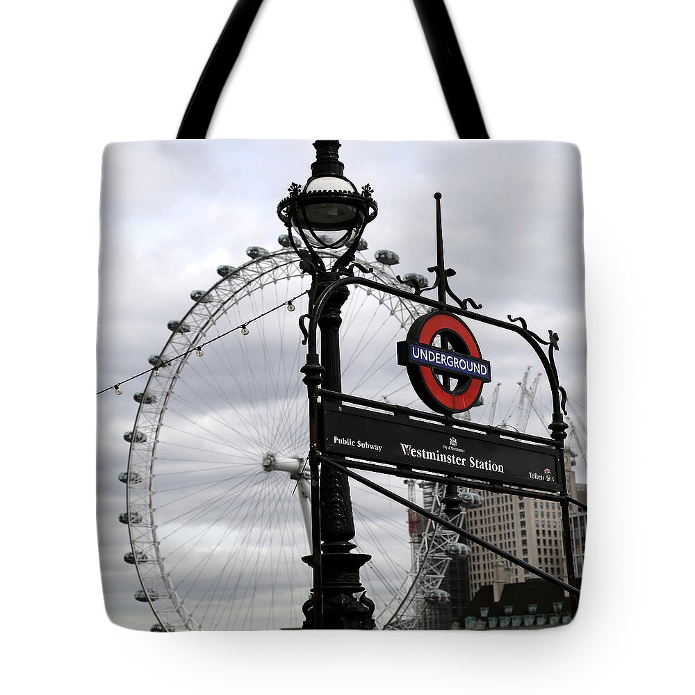 London Eye Tote Bag featuring the photograph London Eye 1 by Andrew Fare