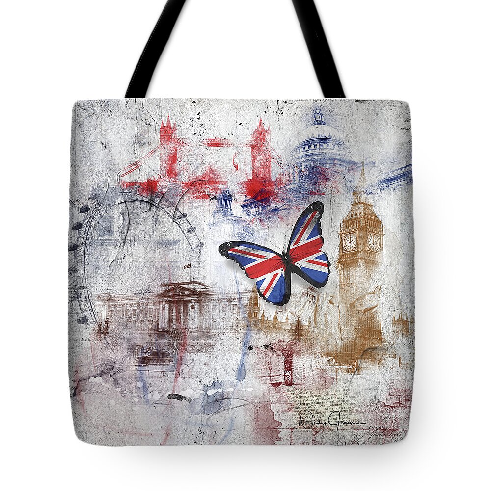 London Tote Bag featuring the digital art London Iconic by Nicky Jameson