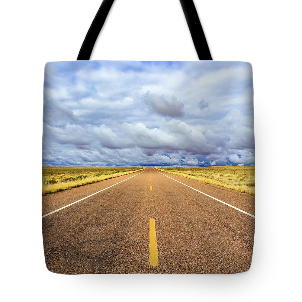 Arizona Tote Bag featuring the photograph Lonely Arizona Highway by Raul Rodriguez