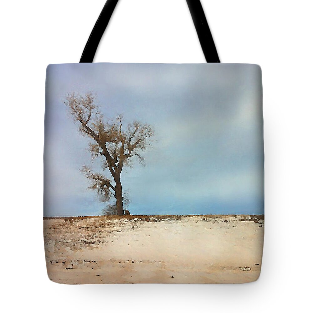 Lonely Tote Bag featuring the mixed media Lonely Sentinel by Shelli Fitzpatrick