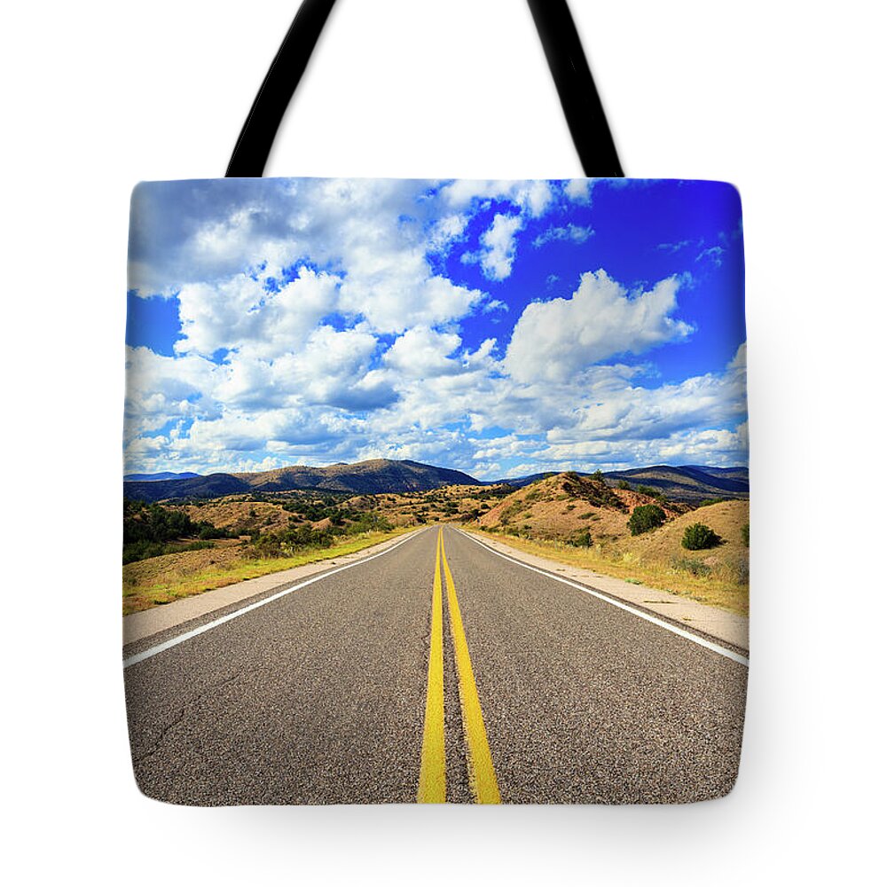 Gila National Forest Tote Bag featuring the photograph Lonely New Mexico Highway by Raul Rodriguez