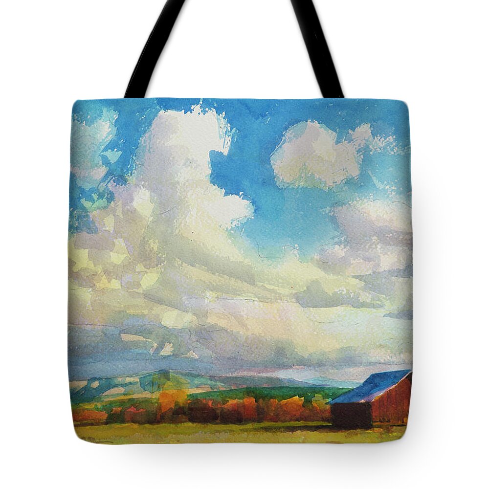 Country Tote Bag featuring the painting Lonesome Barn by Steve Henderson