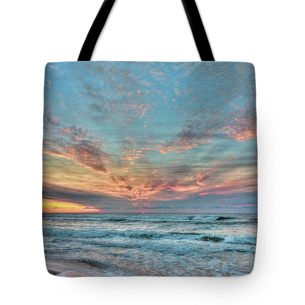 Sunrise Tote Bag featuring the photograph Long Beach Island Sunrise by Jeff Breiman