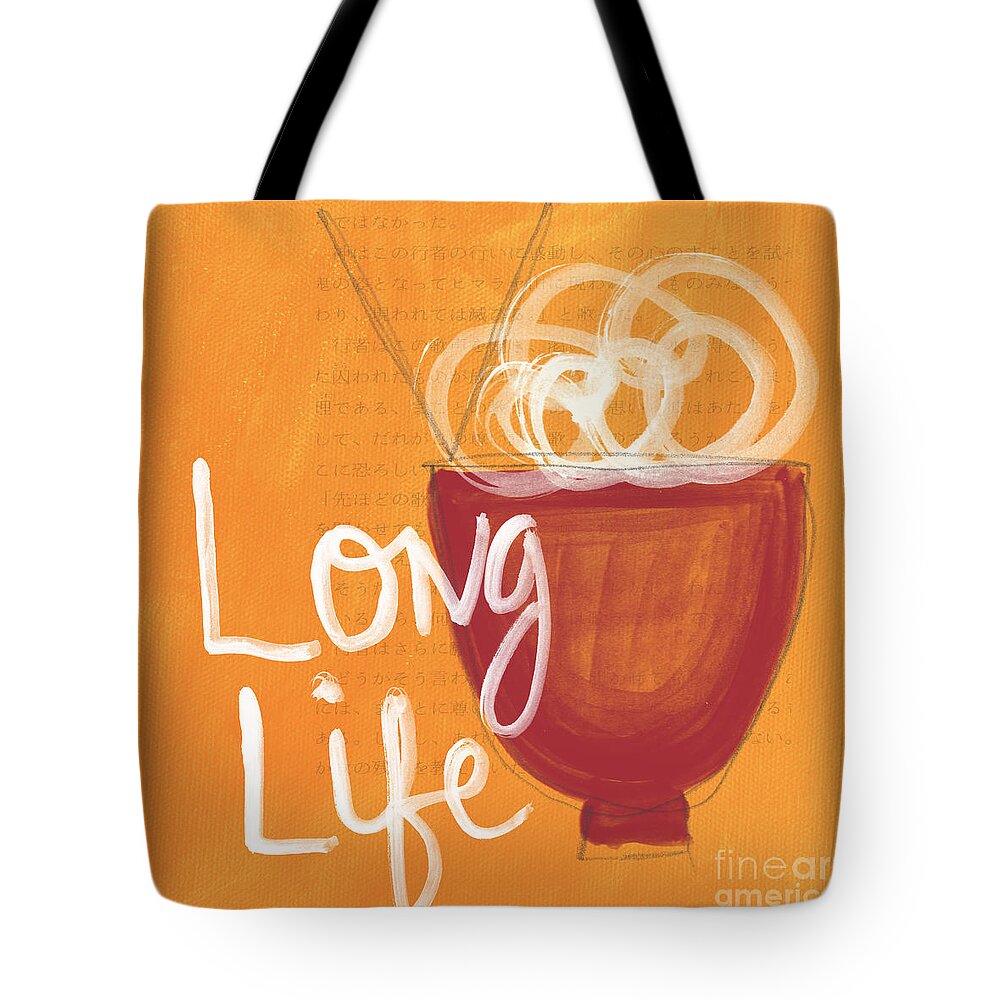 Life Tote Bag featuring the painting Long Life Noodle Bowl by Linda Woods