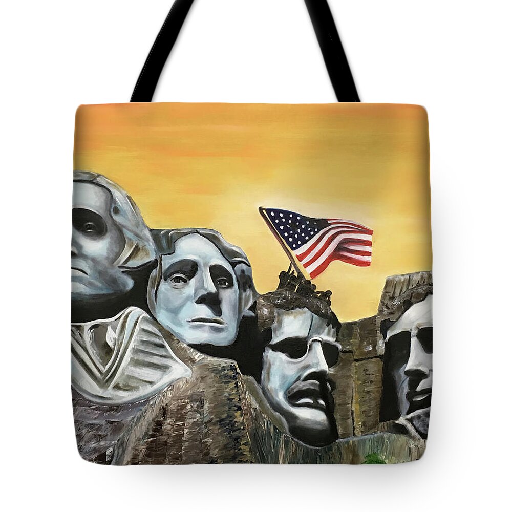 Glorso Tote Bag featuring the painting Long May It Wave by Dean Glorso