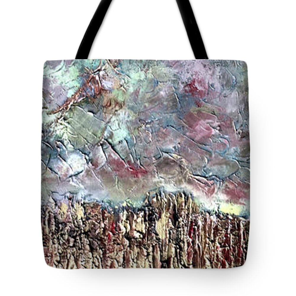 Landsape Tote Bag featuring the painting Long View by Dennis Ellman