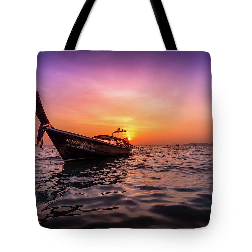 Krabi Tote Bag featuring the photograph Longtail Sunset by Nicklas Gustafsson