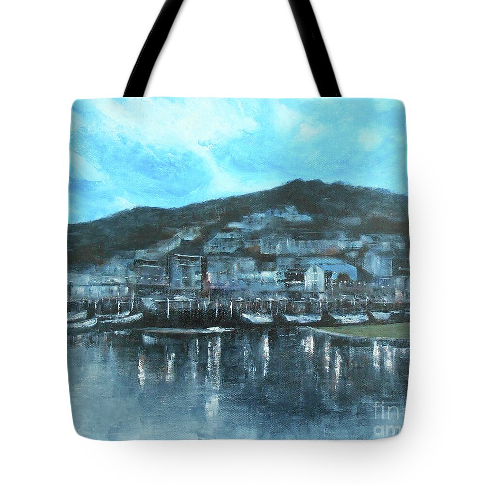 Abstract Tote Bag featuring the painting Looe by Jane See