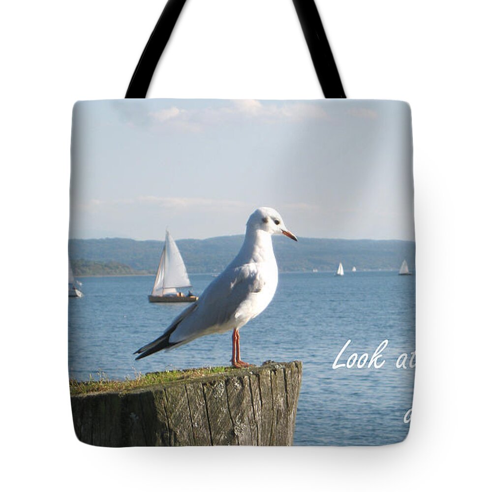 Seagull Tote Bag featuring the photograph Look at the beauty of every day by Heidi Sieber