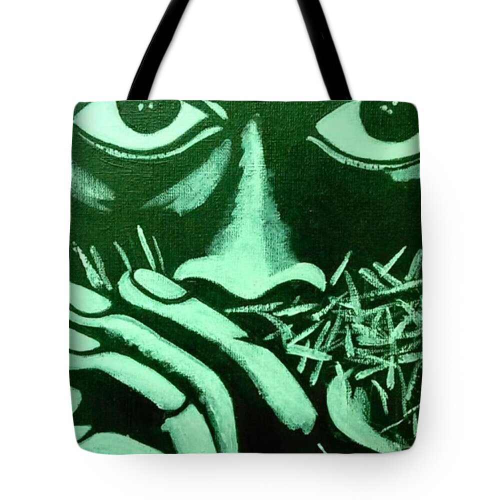 Acrylic Tote Bag featuring the painting Look into my Soul by Arthur Jenkins