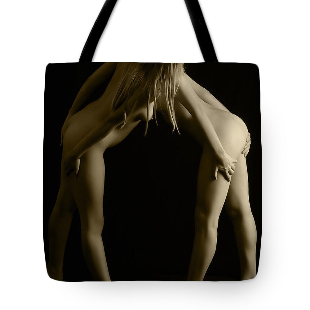 Implied Nude Tote Bag featuring the photograph Looking around by Robert WK Clark