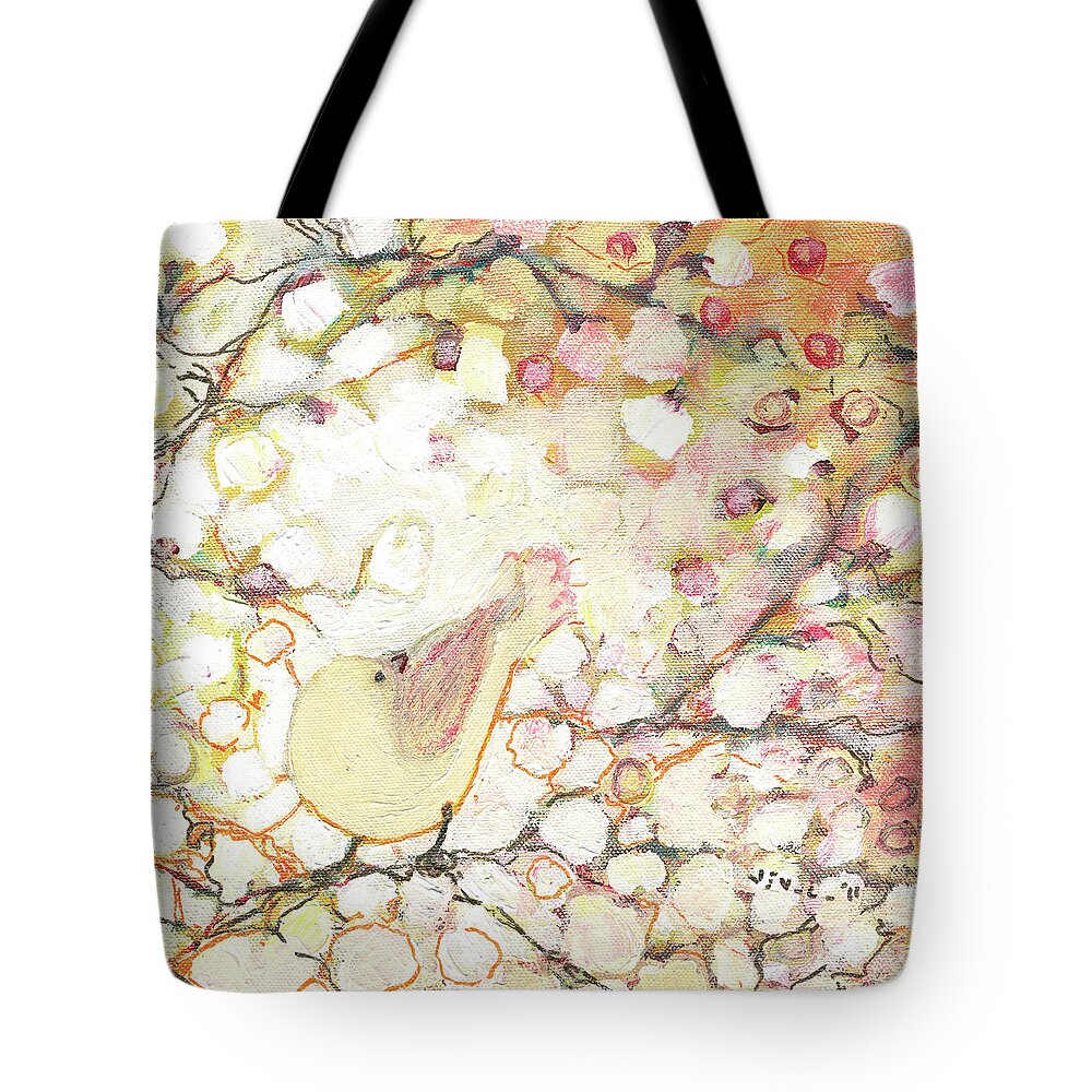 Bird Tote Bag featuring the painting Looking for Love by Jennifer Lommers