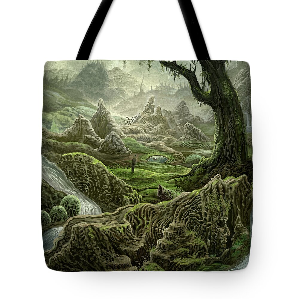 Landscape Tote Bag featuring the painting Looking Inward by Mark Cooper