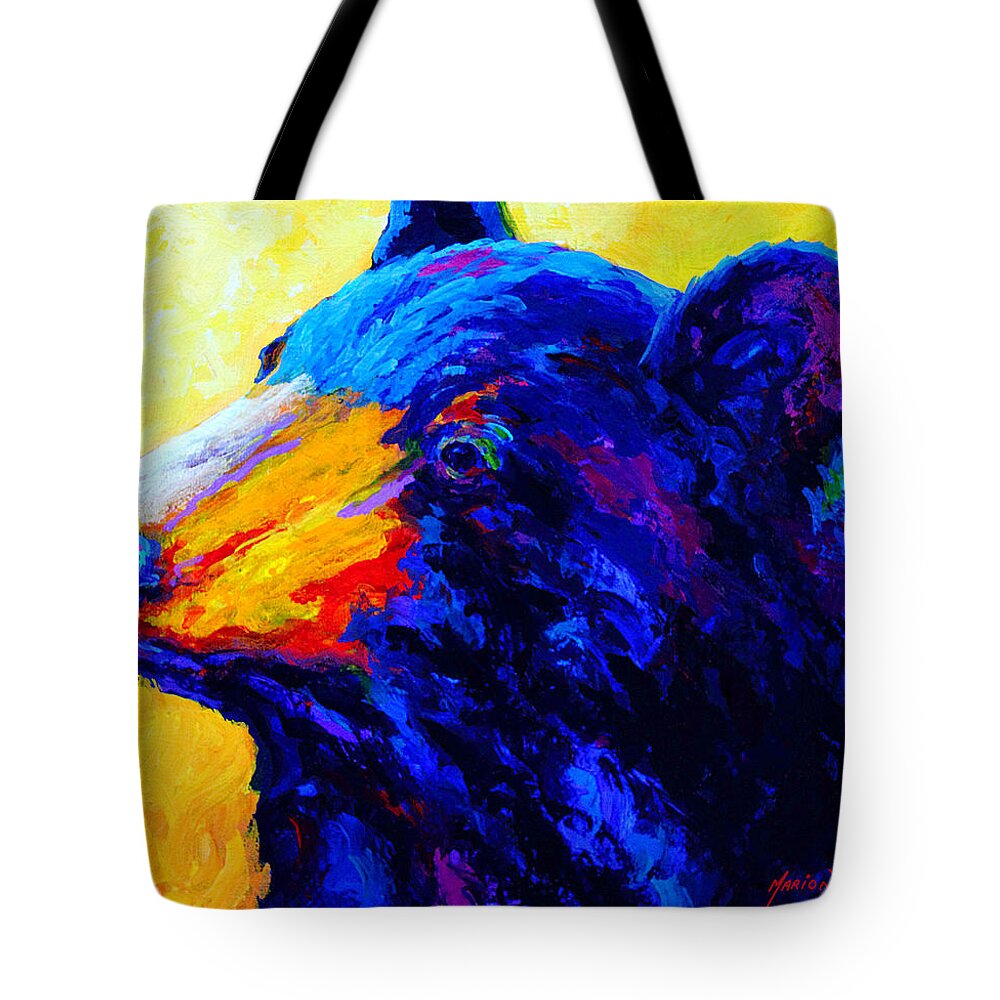 Bear Tote Bag featuring the painting Looking On III by Marion Rose