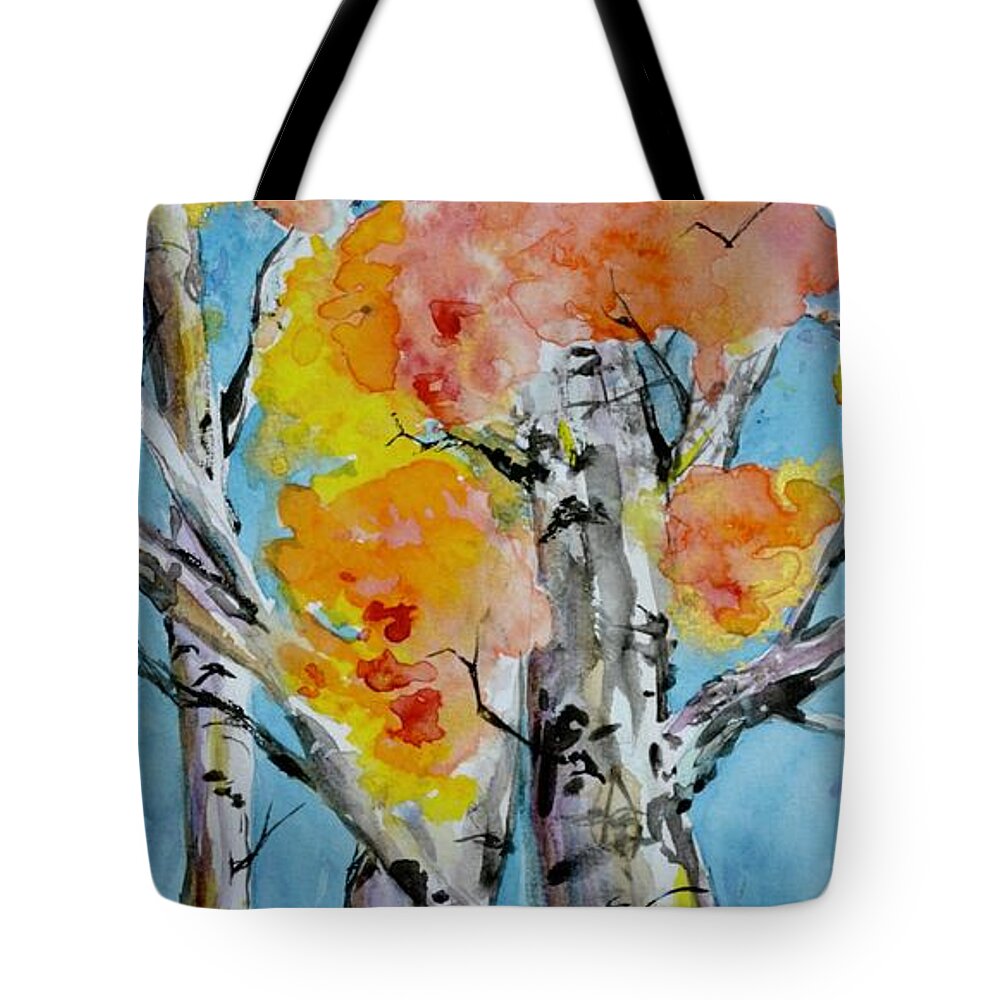 Looking Up Tote Bag featuring the painting Looking Up by Beverley Harper Tinsley