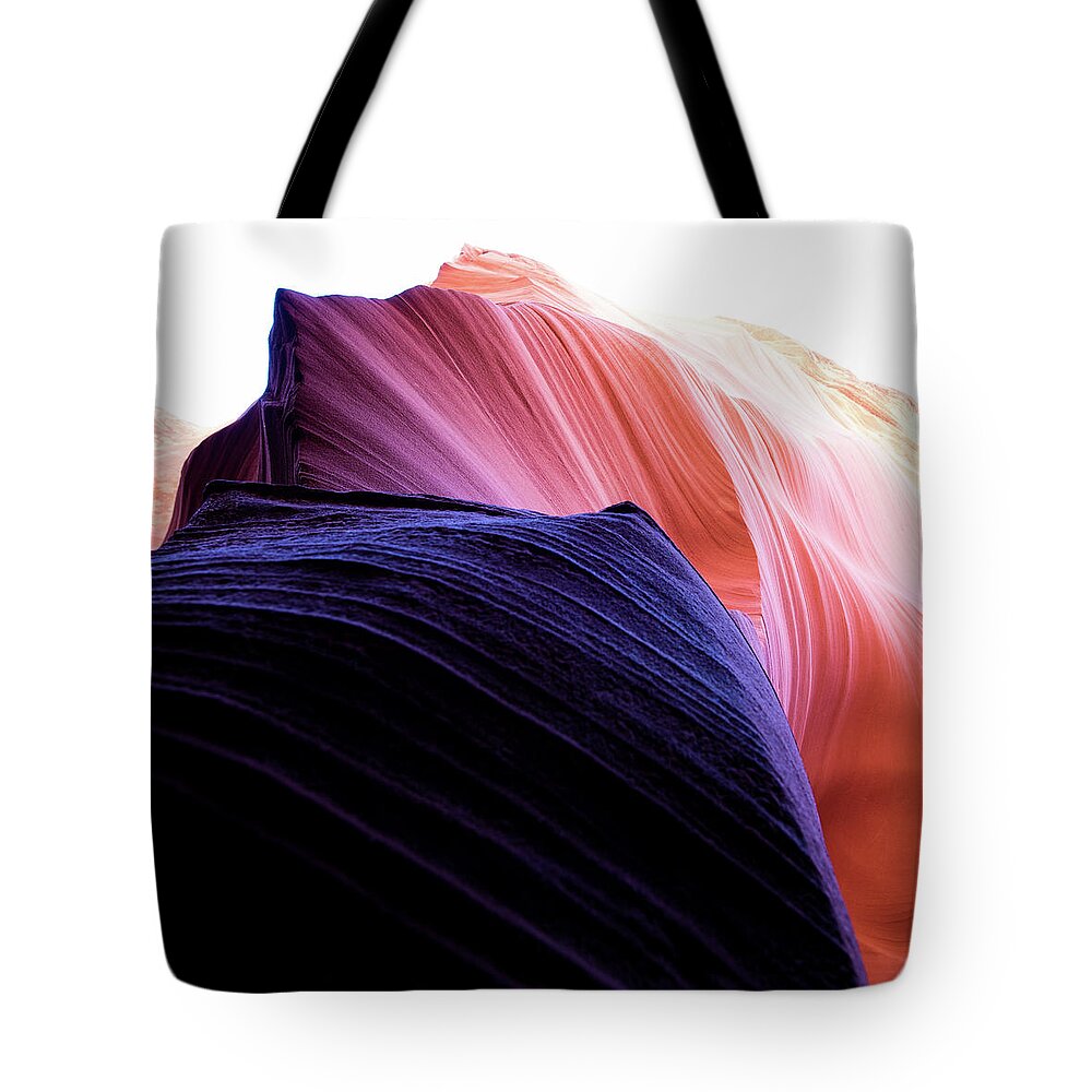 Rattlesnake Canyon Tote Bag featuring the photograph Looking Up - Dark To Light by Stephen Holst