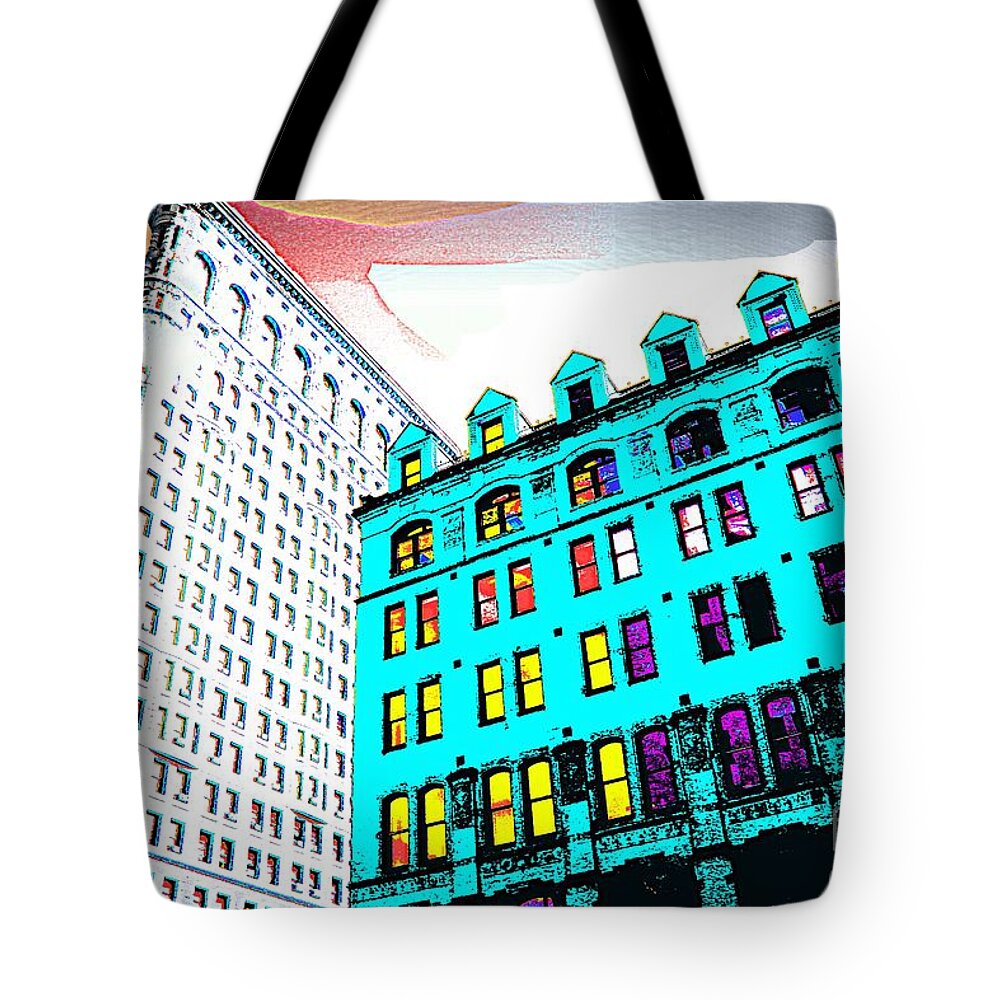 Building Tote Bag featuring the photograph Looking Up by Julie Lueders 