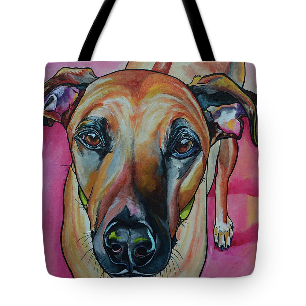 Dog Art Tote Bag featuring the painting Lord Maximus by Patti Schermerhorn