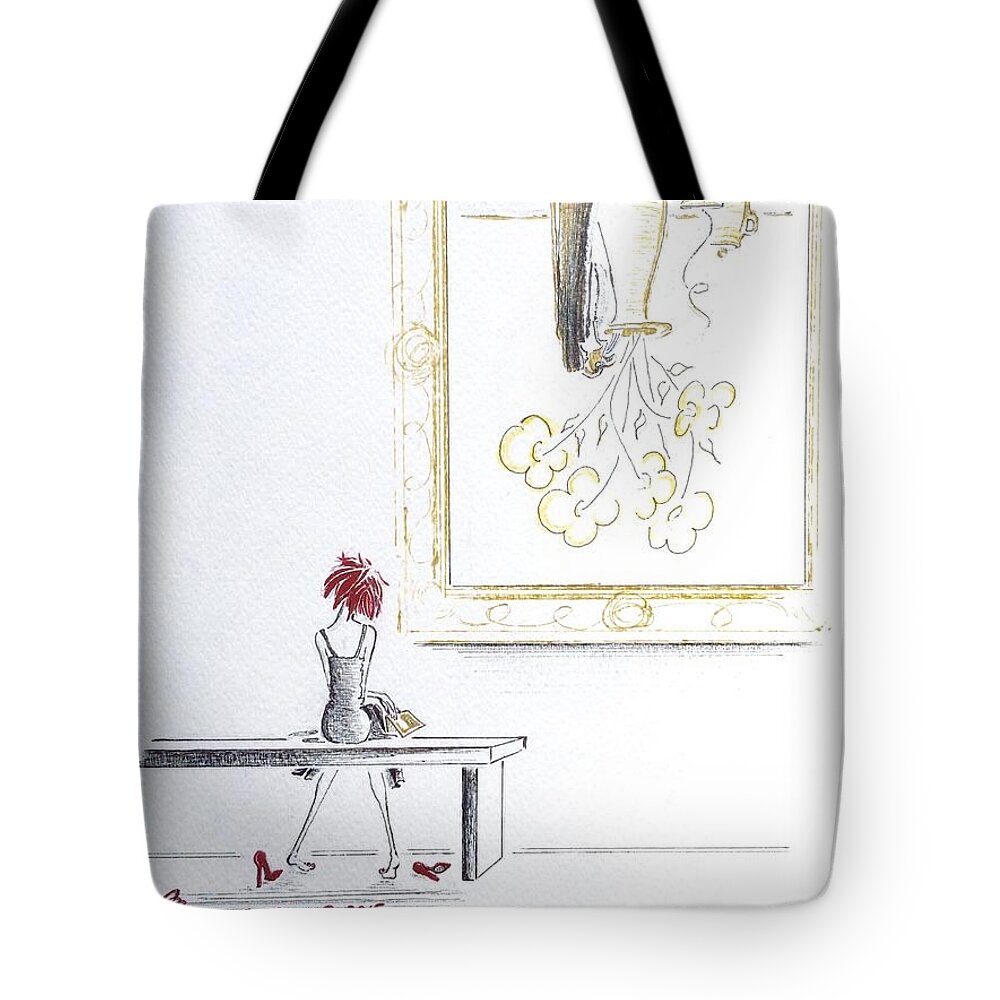 Perspective Tote Bag featuring the painting Losing Perspective by Barbara Chase