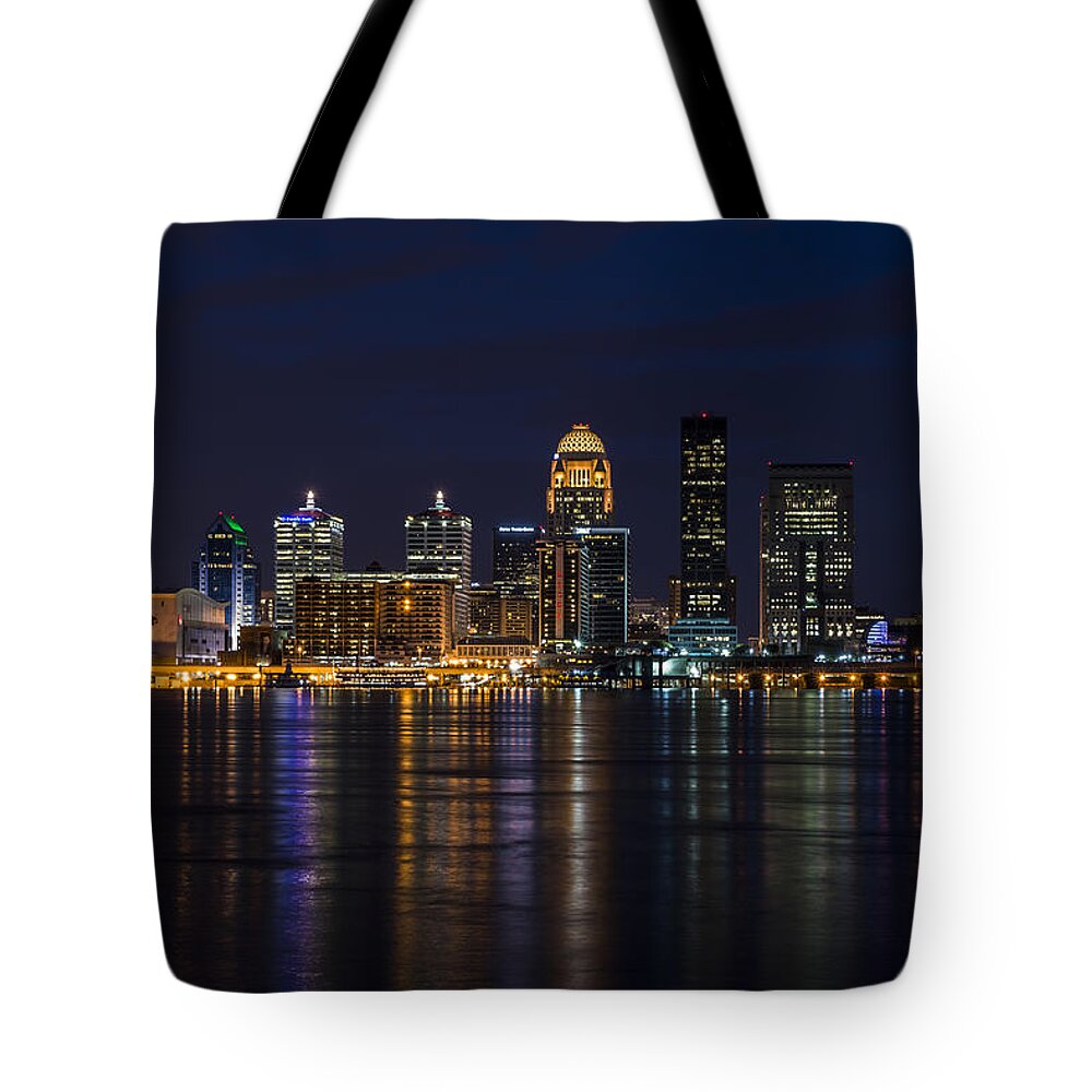 Louisville Tote Bag featuring the photograph Louisville Skyline by Andrea Silies