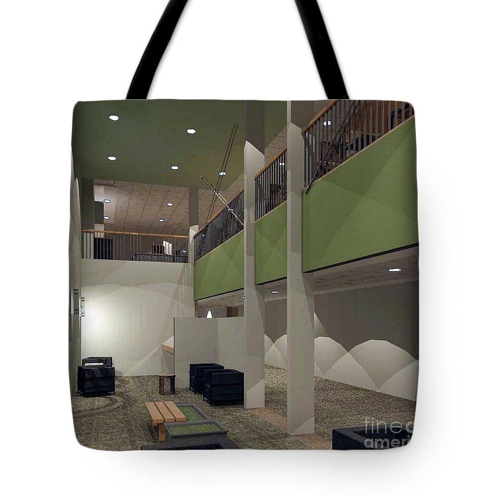 Rendering Tote Bag featuring the digital art Lounge by Ronald Bissett