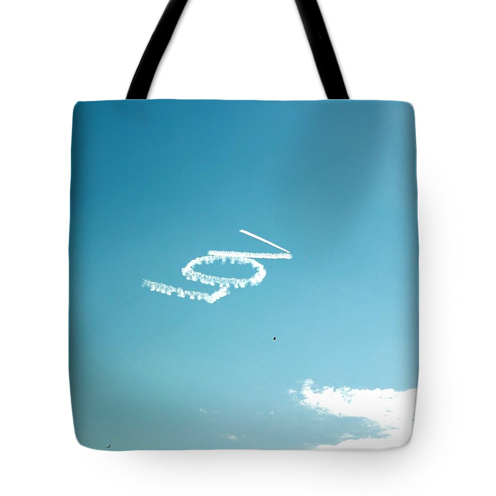 All Products Tote Bag featuring the photograph LOV In The Air by Lorna Maza