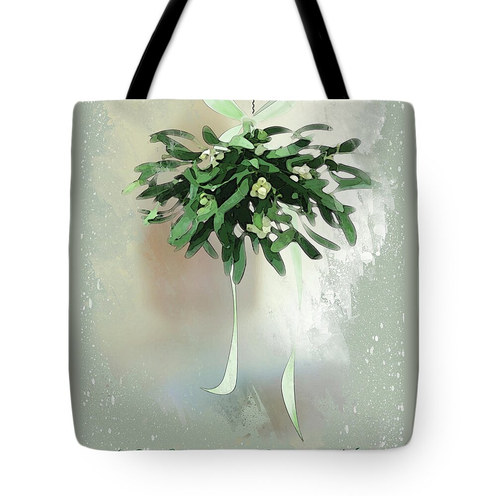 Mistletoe Tote Bag featuring the digital art Love and Joy by Gina Harrison