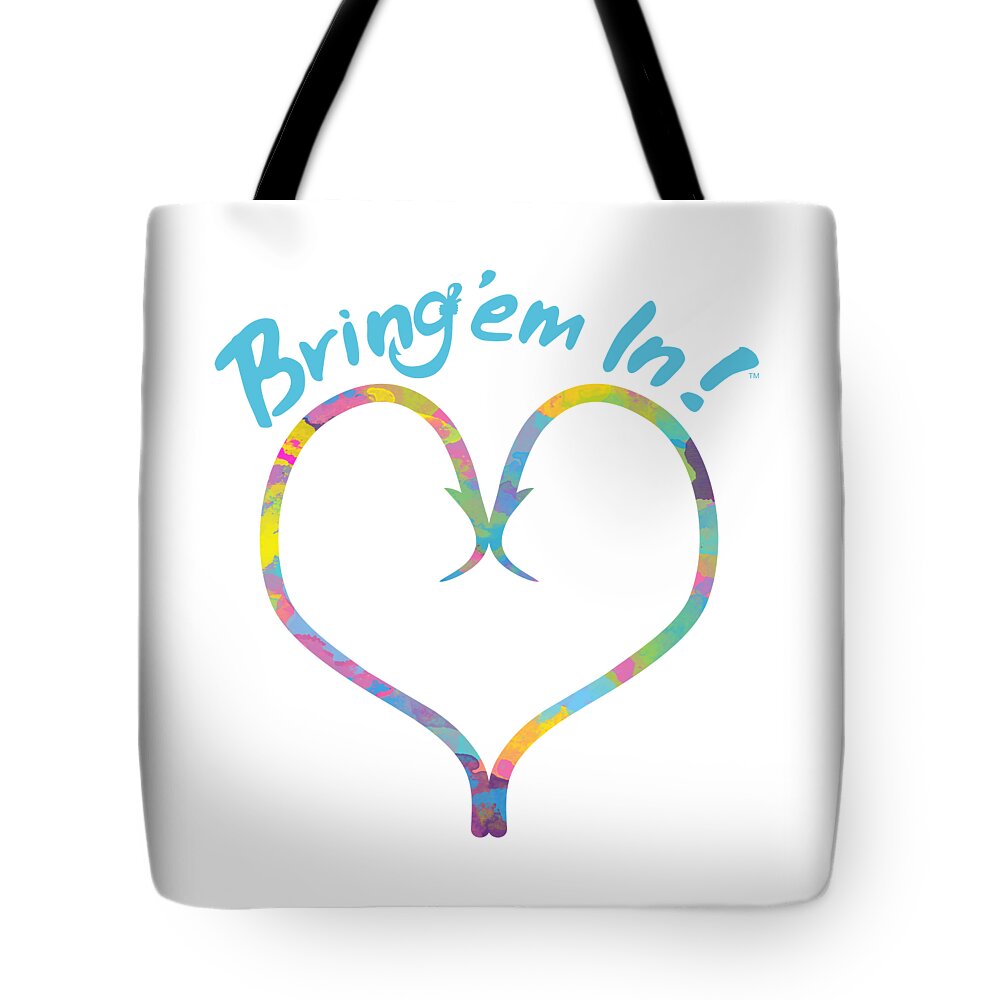 Circle Hook Tote Bag featuring the digital art Love Fishing Womens by Kevin Putman