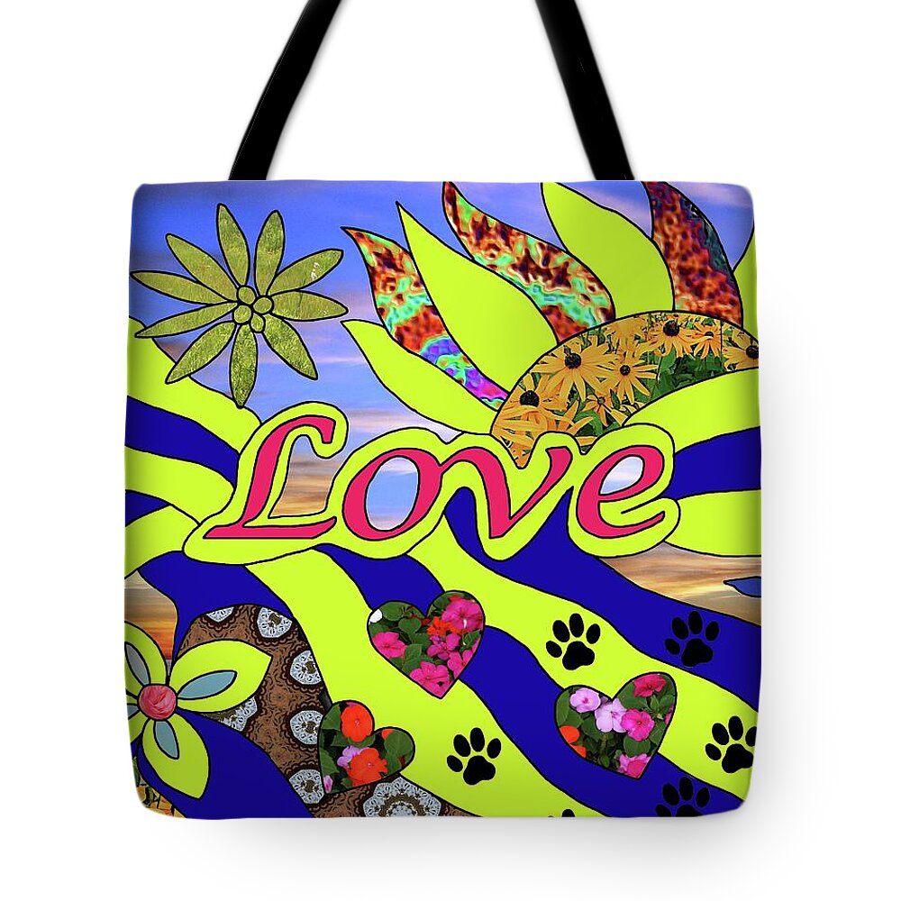 Sunsets Tote Bag featuring the digital art Love forever by Laura Smith