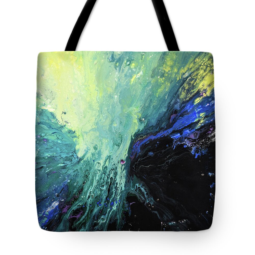 Purple Tote Bag featuring the painting Love Happens by Gina De Gorna