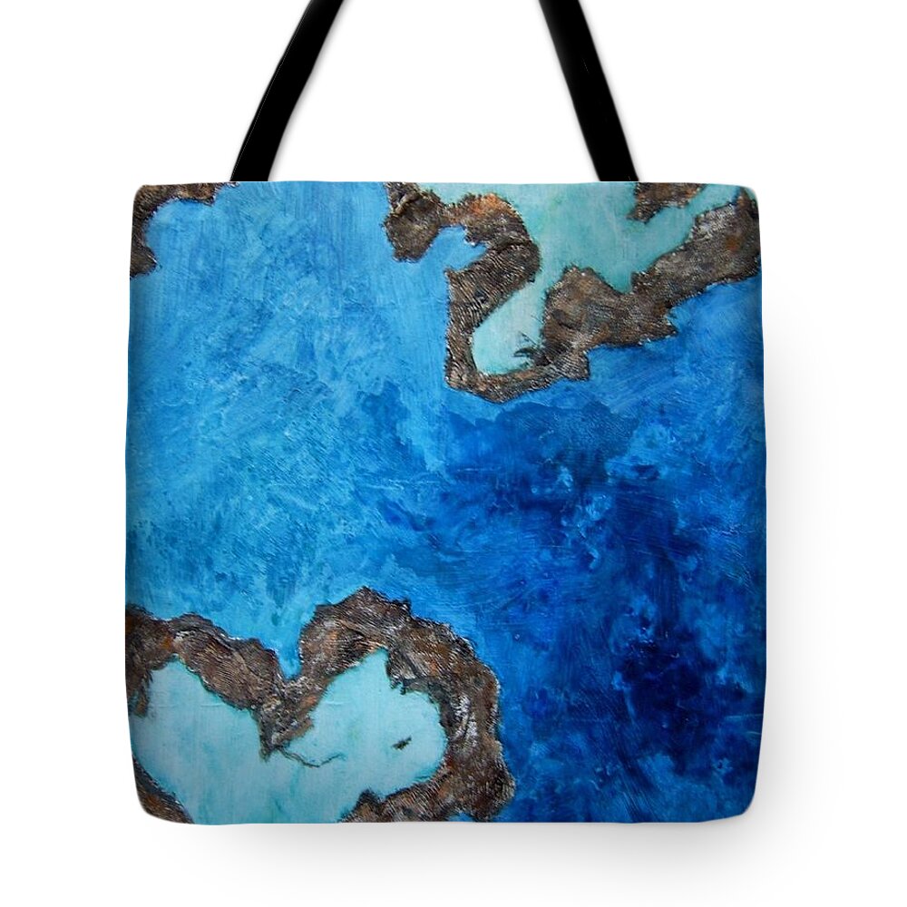 Great Barrier Reef Australia Tote Bag featuring the painting Love Heart Reef by Georgia Mansur