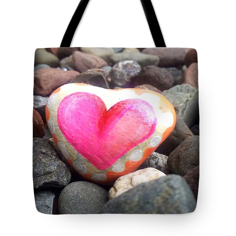 Heart Tote Bag featuring the photograph Love on the Rocks by Corey Habbas
