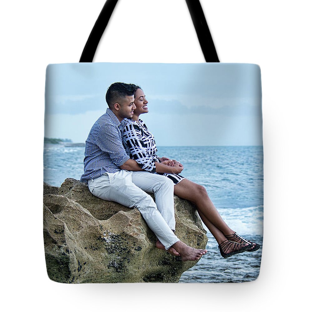Boy Tote Bag featuring the photograph Love On The Rocks by John Black