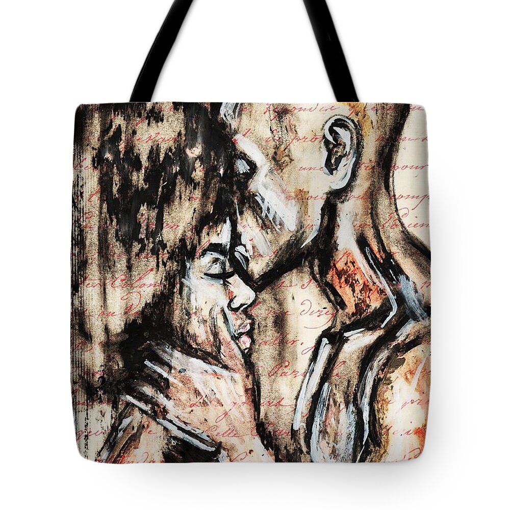 Charcoal Tote Bag featuring the photograph Love story by Artist RiA