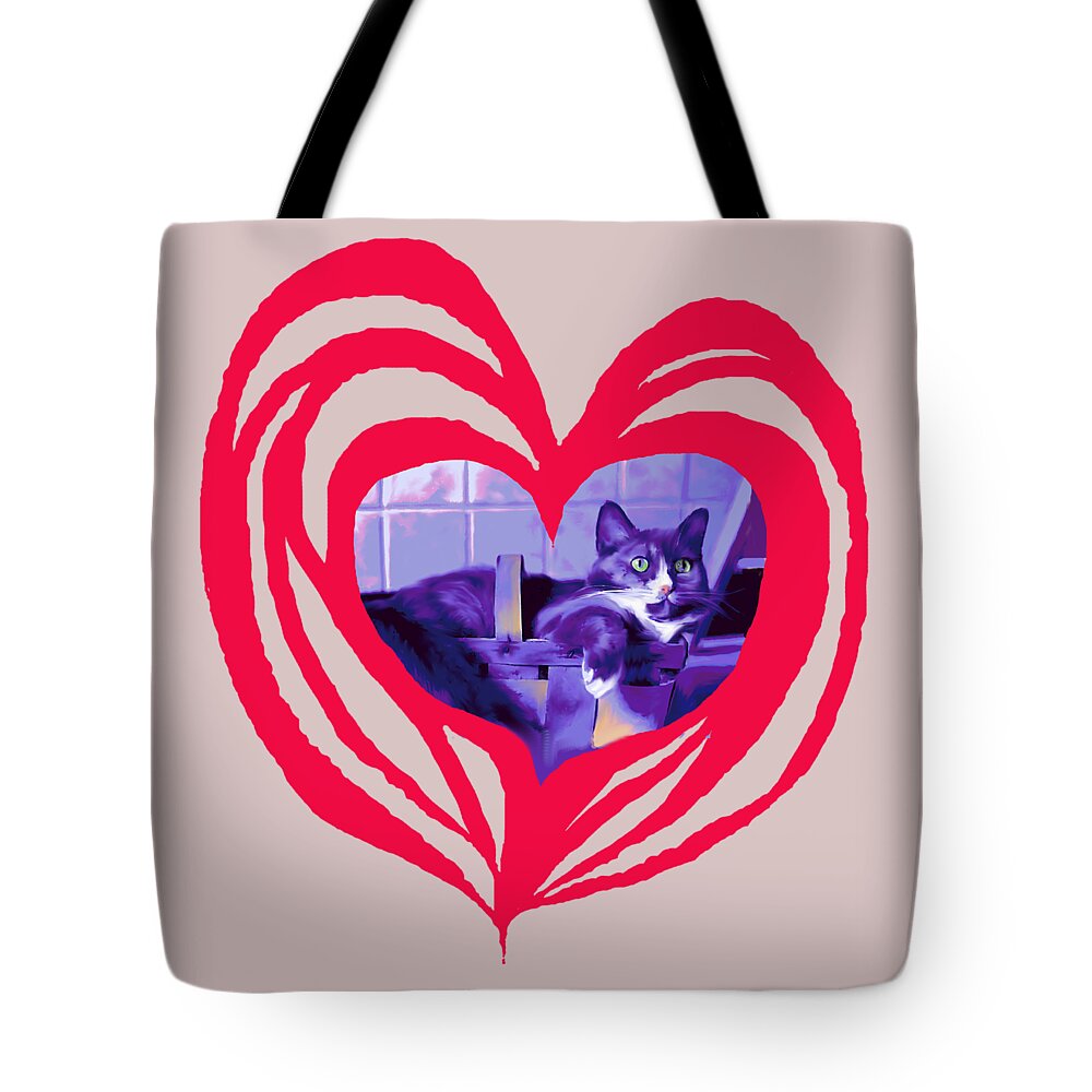 Kitty Tote Bag featuring the photograph Loveheart kitty by Mary Armstrong