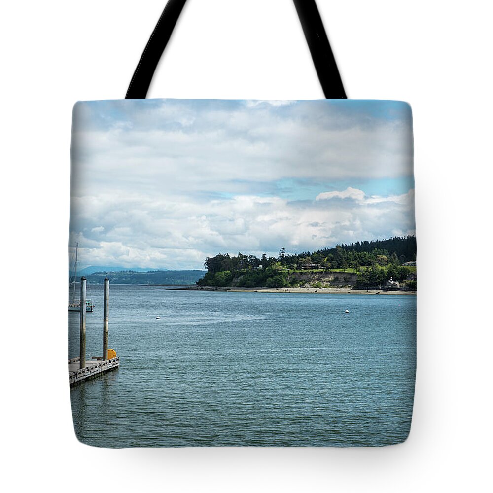Lovejoy Point And Coupeville Dock Tote Bag featuring the photograph Lovejoy Point and Coupeville Dock by Tom Cochran