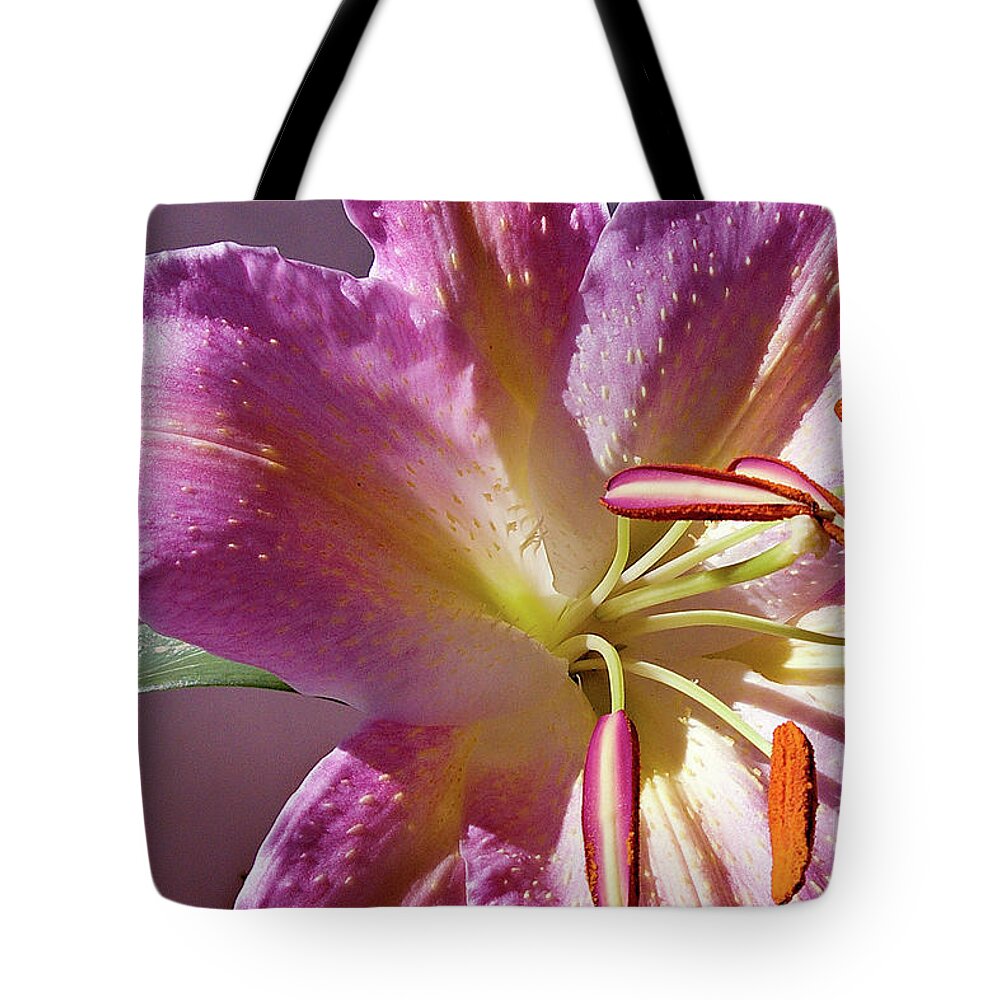  Tote Bag featuring the photograph Lovely Lilium. Original exclusive photo art. by Geoff Childs
