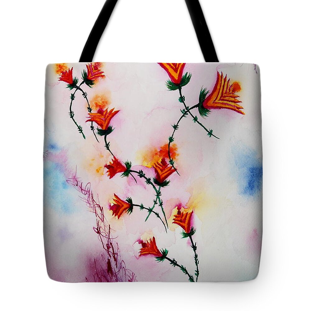 Flower Tote Bag featuring the painting Lovely Lolita's by Carol Crisafi