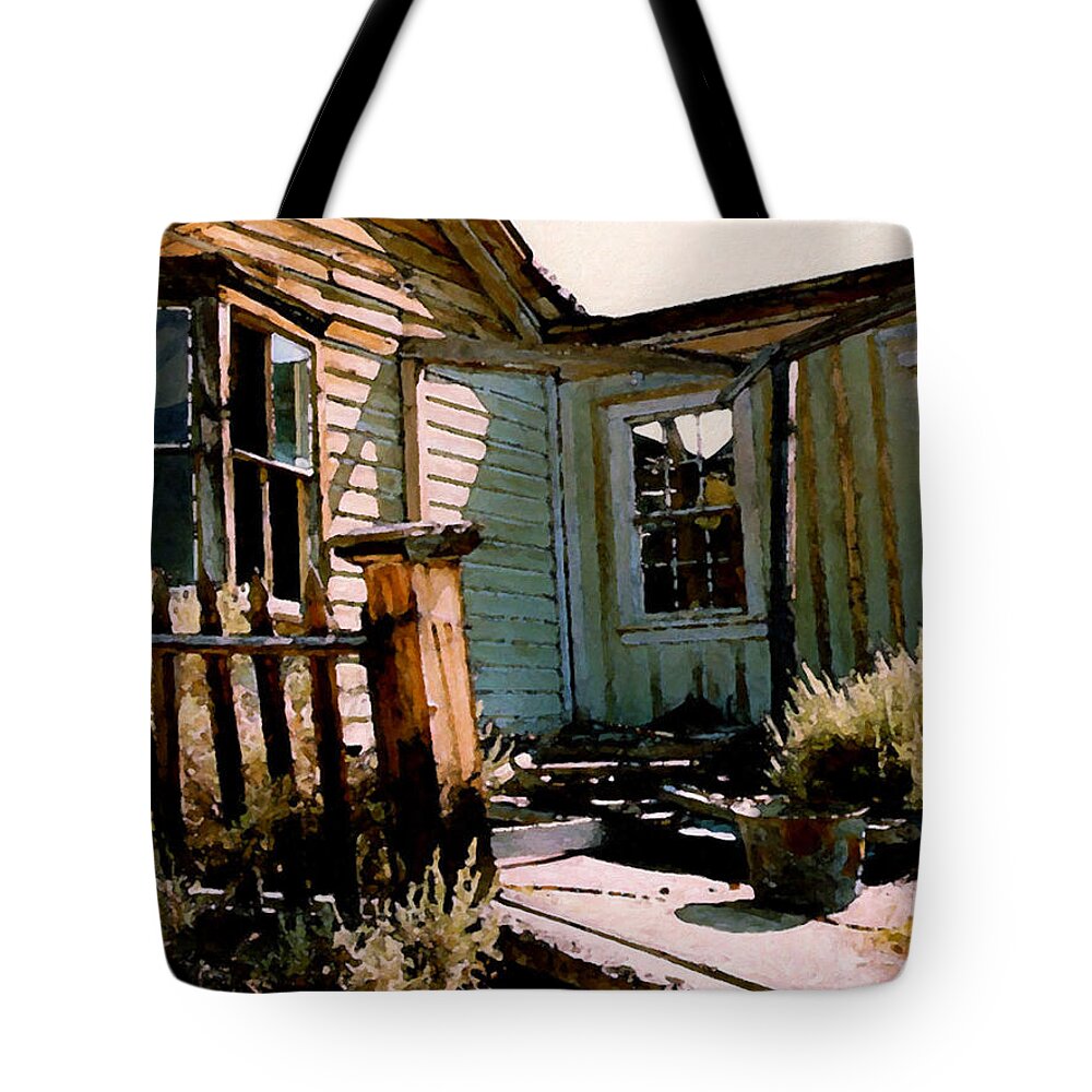Architecture Tote Bag featuring the digital art Loveshack 1 by David Hansen