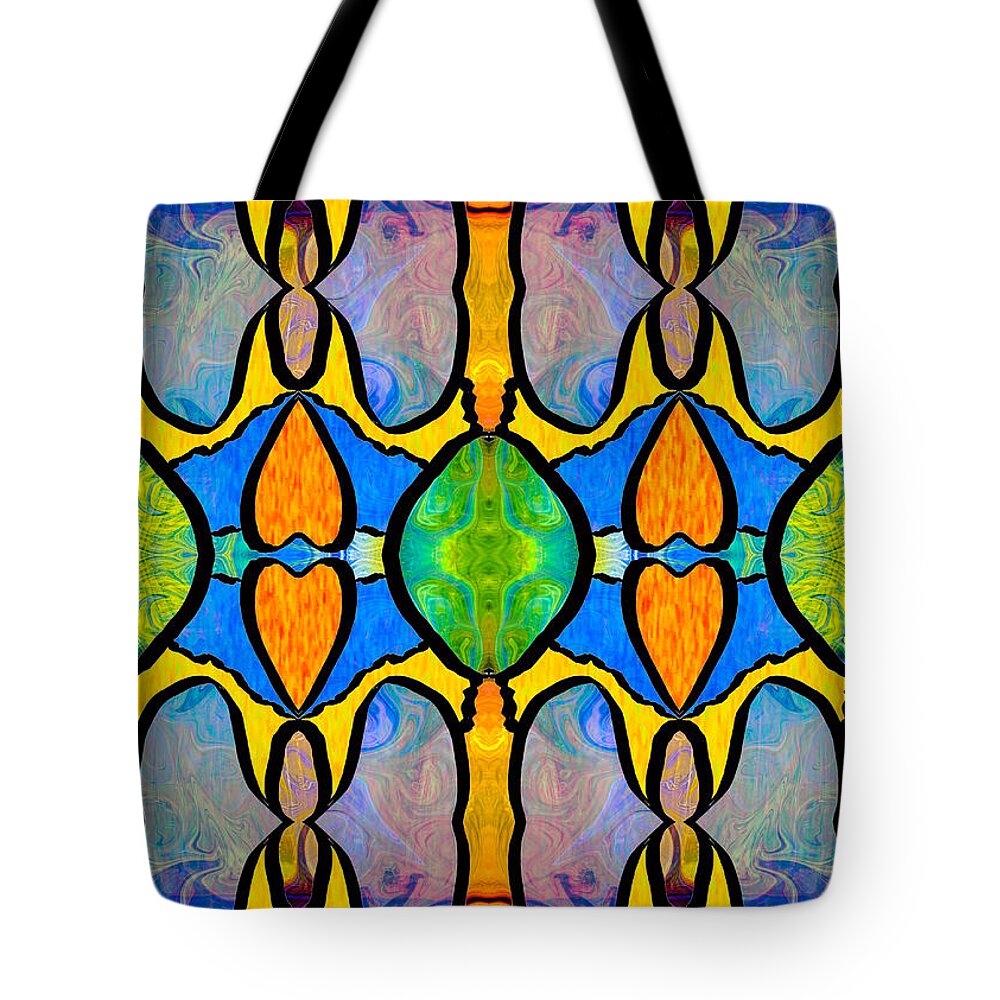 Abstract Tote Bag featuring the digital art Loving Beauty In Chaos Abstract Fabric Art by Omaste Witkowski by Omaste Witkowski