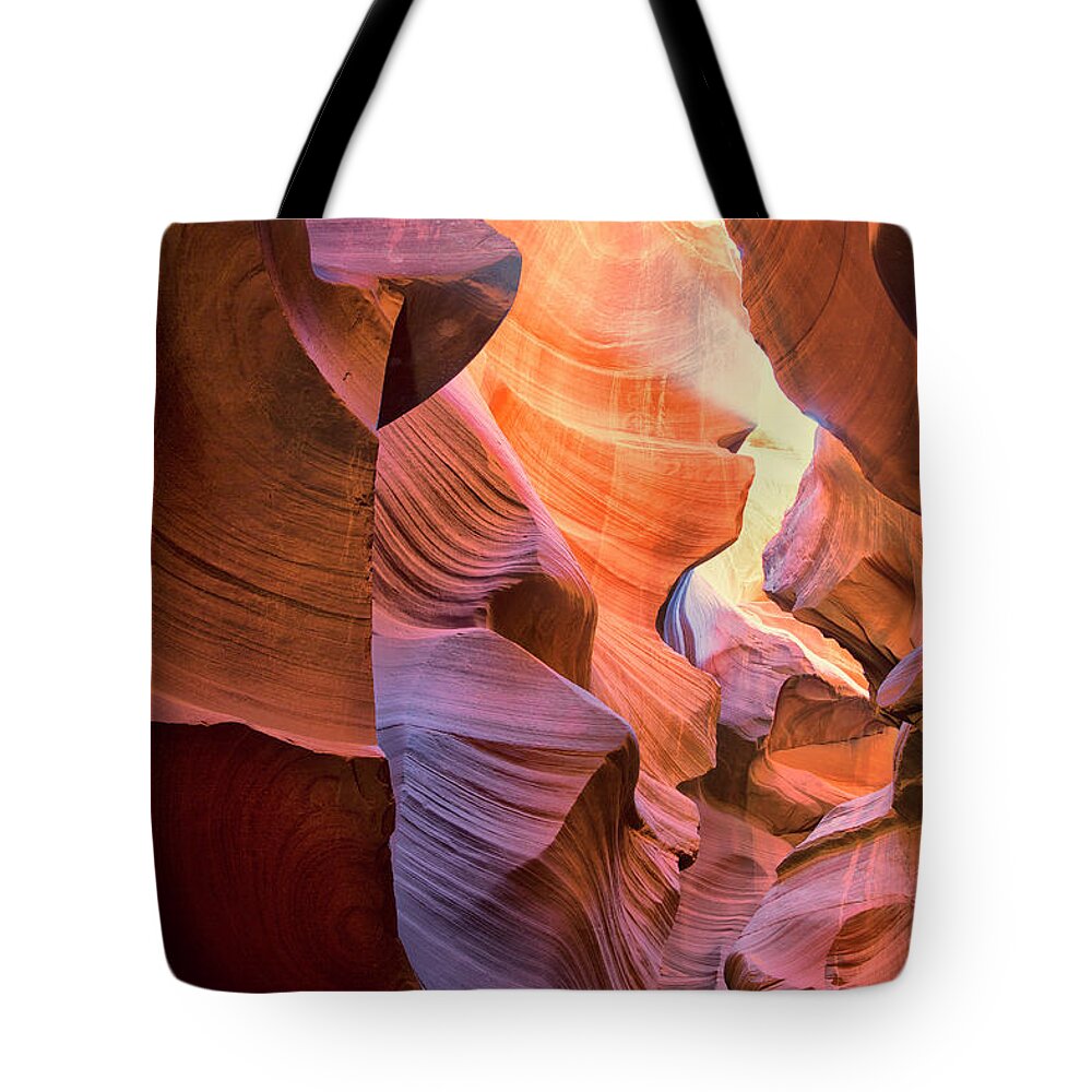 Slot Canyon Tote Bag featuring the photograph Lower Antelope Canyon View by Nancy Dunivin