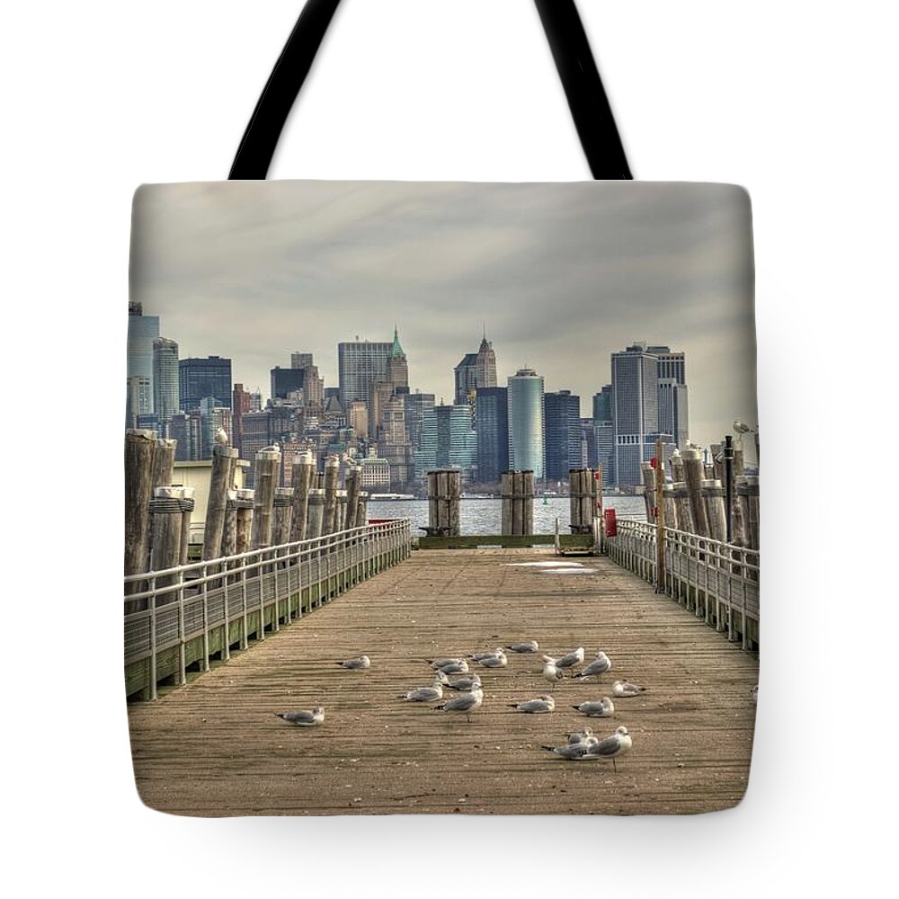 New York City Tote Bag featuring the photograph Lower Manhattan by Timothy Lowry