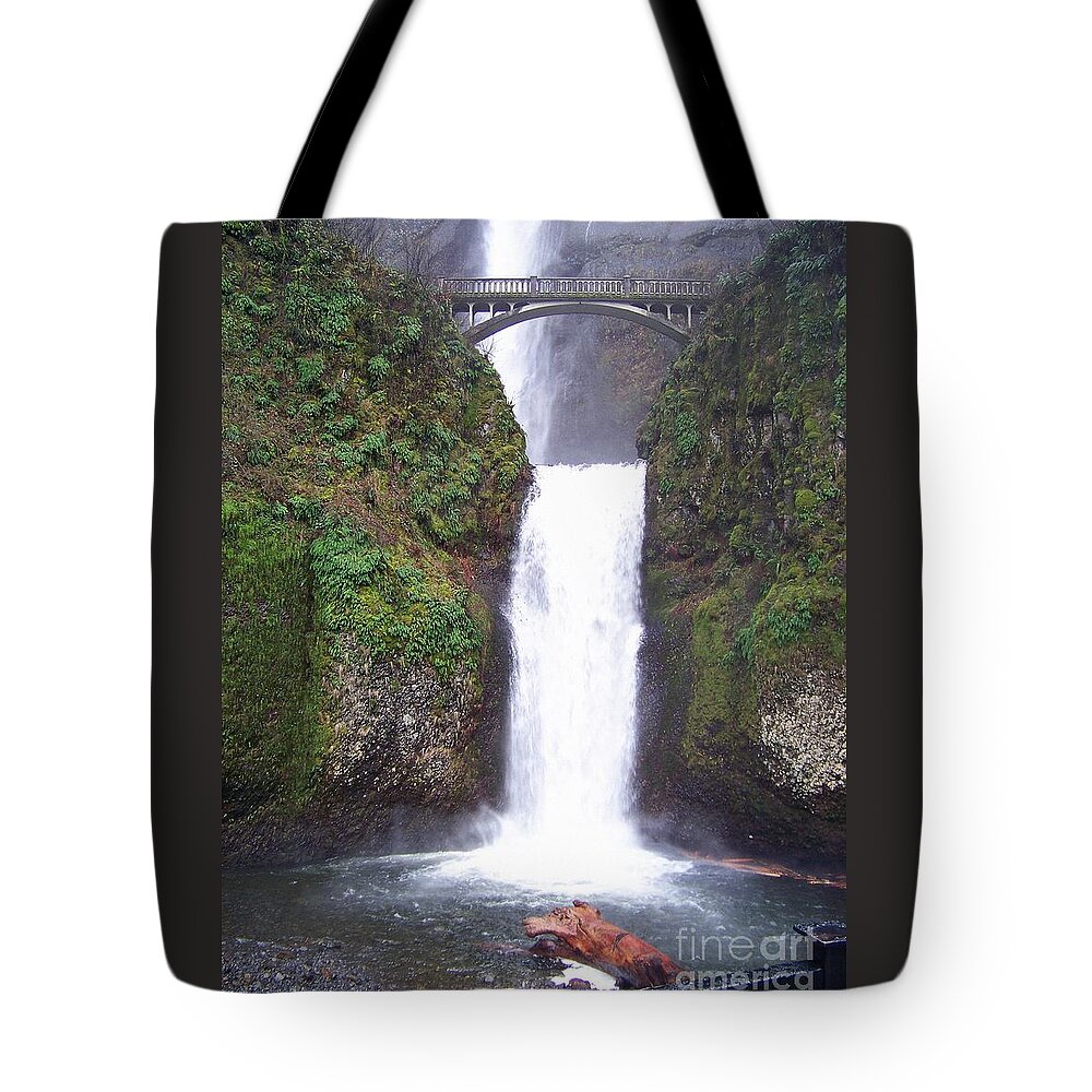 Waterfall Tote Bag featuring the photograph Lower Multnomah Falls by Charles Robinson